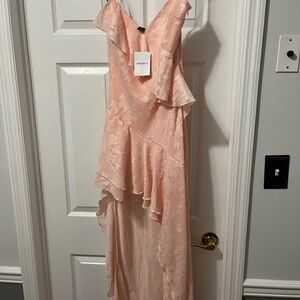 Elegant Pink Ruffled Dress